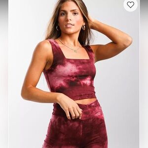 Matching Magenta Tie-Dye Cropped Brami & Short set S/M